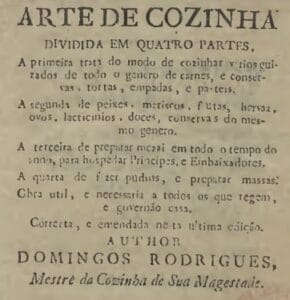 "Arte de Cozinha", de Domingos Rodrigues