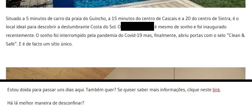 Casal Mistério a publicitar um hotel no Guicho