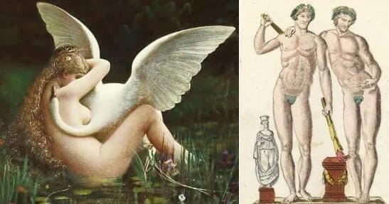 O mito de Castor e Pólux, os Dióscuros, em duas imagens