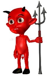 Imagem do Diabo com o seu tridente Imagem do Diabo com o seu tridente