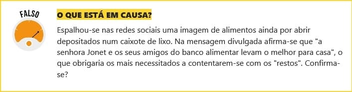 Um exemplo do mito das fake news (ou notícias falsas)