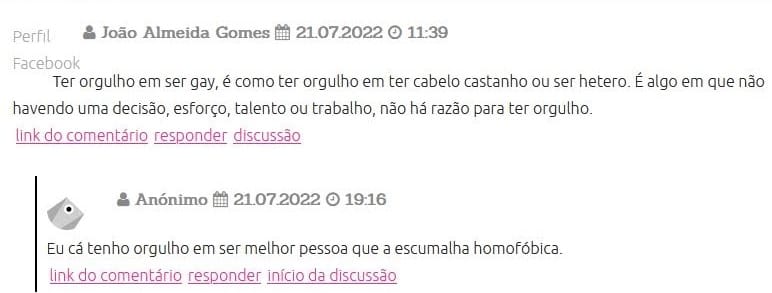 Dois comentários associáveis a Daniel Santos Morais e Paulo Monteiro