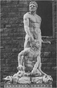 Caco a ser vencido por Hércules