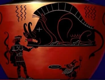 Um Hércules moderno num vaso grego
