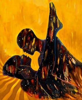 Fire and Desire, painting by Kolongi Brathwaite