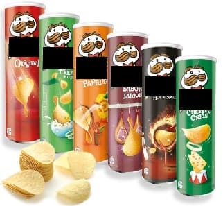 Um pacote de batatas fritas rígido