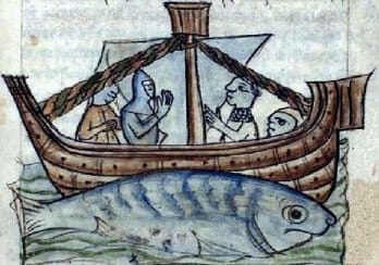 Um Peixe-Ilha num bestiário do século XV