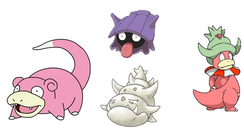 Slowpoke, Shellder, Taaban e Slowking