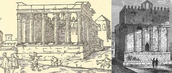 O Templo de Diana de Évora em dois momentos da sua história