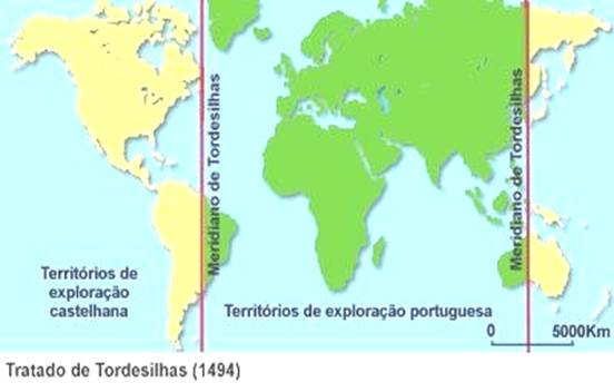 O mundo dividido no Tratado de Tordesilhas