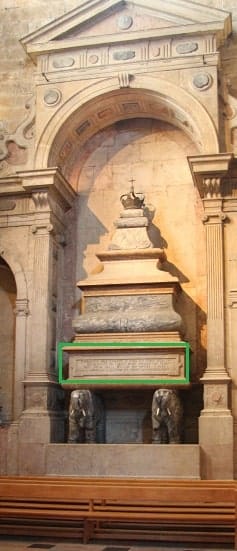 O túmulo de Dom Sebastião no Mosteiro dos Jerónimos